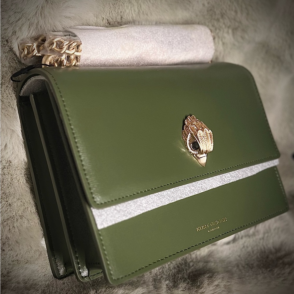 Kurt Geiger -NWT- Green Leather Shoreditch Crossbody Bag